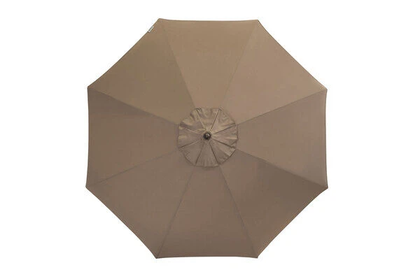 DOPPLER Alu Wood Mittelstockschirm, Greige, Alu/Polyester, 350cm, Mit Kurbel, Holzoptik – Bild 3