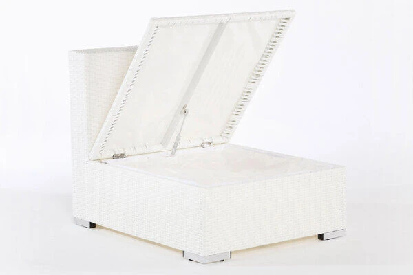 OUTFLEXX Mittelelement, Weiß, Polyrattan, Inkl. Polster, Wasserfeste Kissenbox – Bild 3