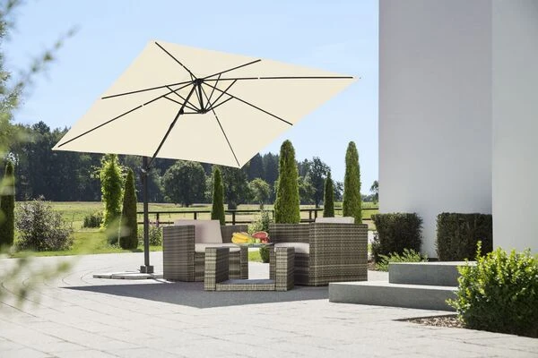 Schneider® SCHNEIDER Rhodos Junior Ampelschirm, Natur, Quadratisch, 270 X 270 Cm – Bild 2