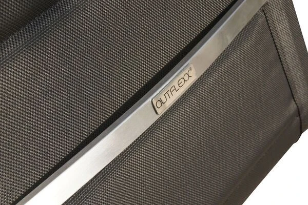 OUTFLEXX Freischwinger, Schwarz, Edelstahl/Textilene, Padded, Armlehnen Aus FSC-Teakholz – Bild 4