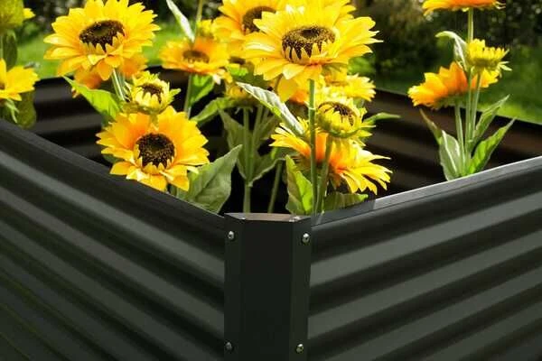 OUTFLEXX Hochbeet, Anthrazit, Zincalume, Pulverbeschichtet, 120 X 90 X 84 Cm, Durch Zubehör Erweiterbar – Bild 4