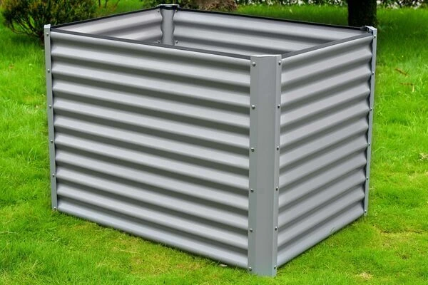 OUTFLEXX Hochbeet, Silber, Zincalume, Pulverbeschichtet, 120x90x84 Cm – Bild 4