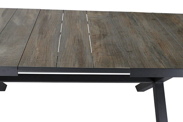SIENA GARDEN Sincro Ausziehtisch, Anthrazit/natur-grau, Alu/Keramik, 205/265x103 Cm – Bild 8