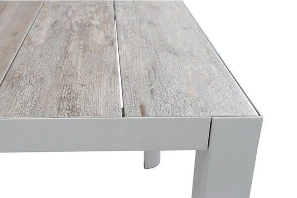 SIENA GARDEN Silva Diningtisch, Weiß/washed Grey, Alu/Keramik, 220x100cm – Bild 4