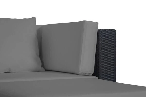 OUTFLEXX Loungemöbel-Set, Schwarz, Polyrattan, 5 Personen, Wasserfeste Kissenbox, Inkl. Kaffeetisch – Bild 4