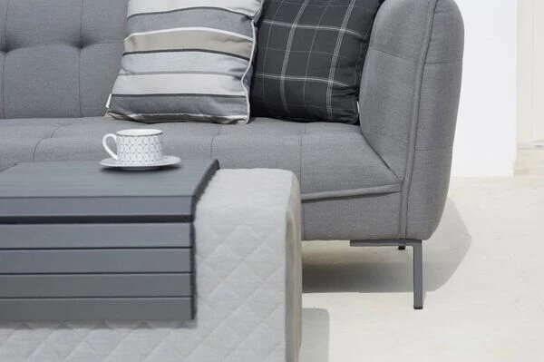 OUTFLEXX Cozy Tablett, Schwarz, Aluminium, 89 X 40 Cm, Zum Auflegen Auf Möbel, Biegsam – Bild 4