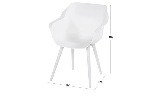 HARTMAN Sophie Studio Armlehnensessel, Royal White, Alu / Kunststoff, 59 X 62 X 84 Cm – Bild 4