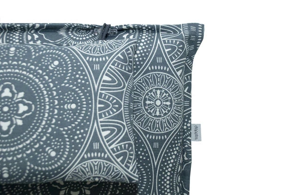 DOPPLER Lyra Stuhlauflage Hochlehner, Grau Gemustert, Polyester, 120 X 48 X 7 Cm, Mit Kopfkissen Und Reißverschluss – Bild 4