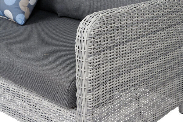 SIENA GARDEN Soria 3-Sitzer Loungesofa, Ice Grey, Alu / Gardino®-Geflecht, 203x87x88 Cm – Bild 4