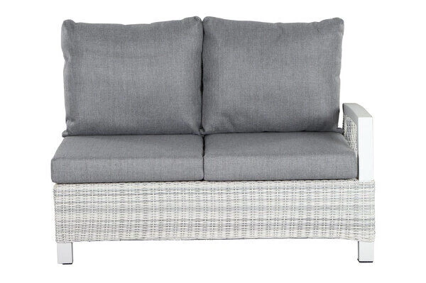 SIENA GARDEN Corido 2-Sitzer Sofa, Ice Grey, Alu / Gardino®-Geflecht, 136x83x88 Cm, Armlehne Links – Bild 4
