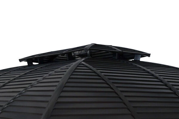 OUTFLEXX Hardtop Pavillon, Braun, Alu, 300x365cm, Inkl. Seitenteile Und Insektennetz â Bild 4