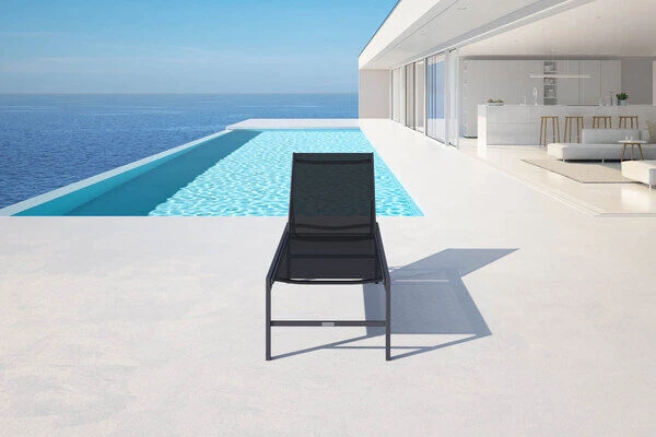 OUTFLEXX Liege, Anthrazit Matt/schwarz, Alu/Textilene, 190x62x34cm, Rückenlehne Verstellbar – Bild 4