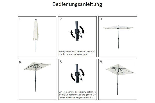 Schneider® SCHNEIDER Tunis Mittelstockschirm, Mandarine, Rechteckig, 270 X 150 Cm – Bild 4