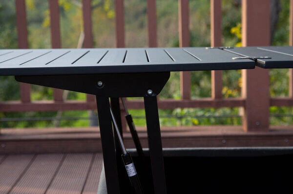 OUTFLEXX Loungetisch, Flanelle, Alu/Sunbrella, 78/157 X 78 X 37/64 Cm, Höhenverstellbar – Bild 4