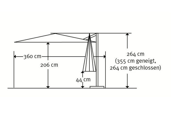 Schneider® SCHNEIDER Rhodos Twist Ampelschirm, Silbergrau, Quadratisch, 300 X 300 Cm – Bild 5