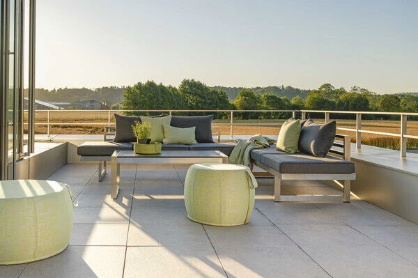 STERN New Holly Lounge/Liege, Silber/schiefergrau, Edelstahl, 216x77x68 Cm, Inkl. Polster Schiefergrau – Bild 4