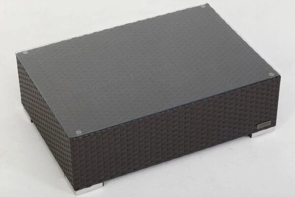 OUTFLEXX Kaffeetisch, Braun, Polyrattan, 95x65cm, Inkl. Glasplatte – Bild 4