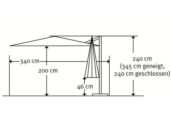 Schneider® SCHNEIDER Rhodos Junior Ampelschirm, Apfelgrün, Quadratisch, 270 X 270 Cm – Bild 5