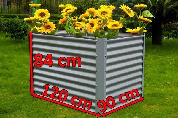 OUTFLEXX Hochbeet, Silber, Zincalume, Pulverbeschichtet, 120x90x84 Cm – Bild 5