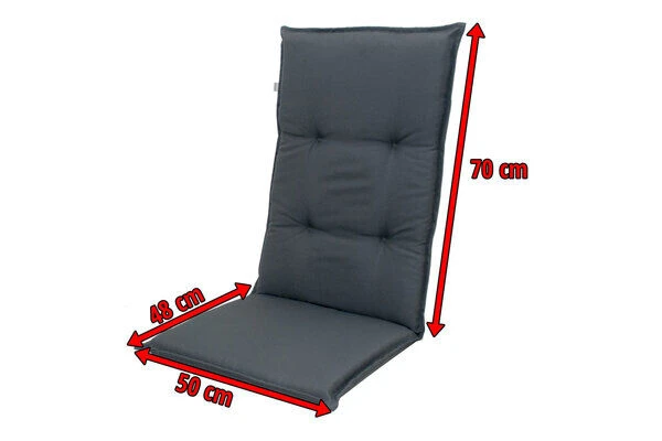 DOPPLER Comfort Stuhlauflage Hochlehner, Anthrazit, Polyester, 120 X 50 X 7 Cm – Bild 5