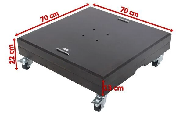 OUTFLEXX Schirmständer, Granit, 70x70x22cm, 150kg, Mit Lenkrollen Und Standfüßen – Bild 5