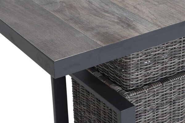 SIENA GARDEN Corido Lifttisch, Charcoal, Alu / Gardino®-Geflecht, 130x75x47-71 Cm, Stufenlos Verstellbar – Bild 5