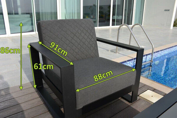 OUTFLEXX Sessel, Sooty, Sunbrella/Alu, 88x91x86cm – Bild 5