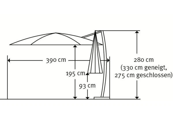Schneider® SCHNEIDER Rhodos Rondo Ampelschirm, Anthrazit, Rund, Ø 350 Cm – Bild 6