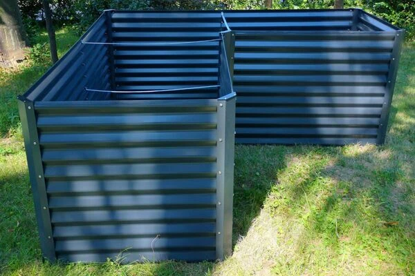 OUTFLEXX Eck-Hochbeet, Anthrazit, Zincalume, 210x210x90x84cm – Bild 6