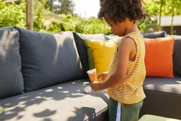 HARTMAN Adam Gartenliege, Flanelle, Alu/Sunbrella, 195x70x30cm, Rückenlehne Verstellbar, Inkl. Kopfkissen – Bild 6