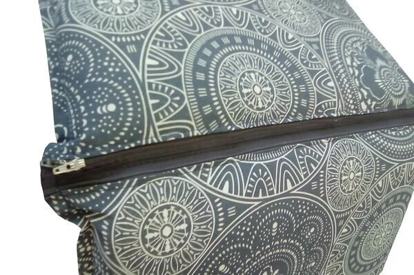 DOPPLER Lyra Stuhlauflage Hochlehner, Grau Gemustert, Polyester, 120 X 48 X 7 Cm, Mit Kopfkissen Und Reißverschluss – Bild 6