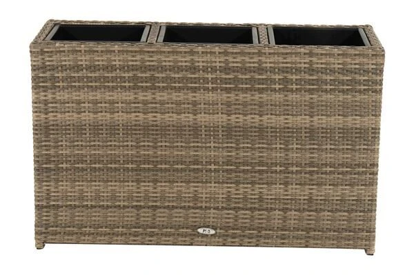 Ploß Rabida Pflanzgefäß, Champagner-meliert, Polyrattan, 113x40x70 Cm, Mit 3 Kunststoffeinsätzen – Bild 6