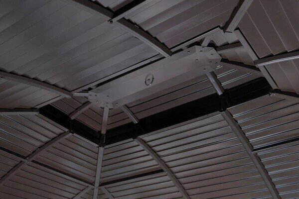 OUTFLEXX Hardtop Pavillon, Braun, Alu, 300x365cm, Inkl. Seitenteile Und Insektennetz â Bild 6