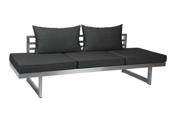 STERN New Holly Lounge/Liege, Silber/schiefergrau, Edelstahl, 216x77x68 Cm, Inkl. Polster Schiefergrau – Bild 6
