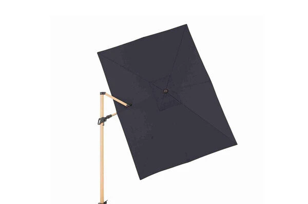 DOPPLER Alu Wood Pendelschirm, Anthrazit, Alu/Polyester, 300x220 Cm, Mit Kurbel, Holzoptik – Bild 5