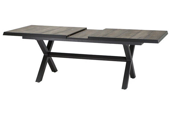 SIENA GARDEN Sincro Ausziehtisch, Anthrazit/natur-grau, Alu/Keramik, 205/265x103 Cm – Bild 10