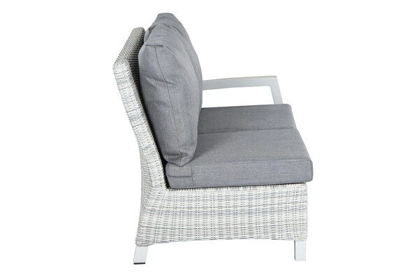 SIENA GARDEN Corido 2-Sitzer Sofa, Ice Grey, Alu / Gardino®-Geflecht, 136x83x88 Cm, Armlehne Links – Bild 7