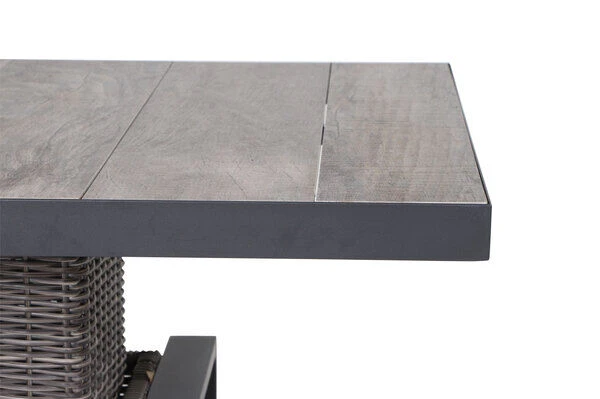 SIENA GARDEN Corido Lifttisch, Charcoal, Alu / Gardino®-Geflecht, 130x75x47-71 Cm, Stufenlos Verstellbar – Bild 7