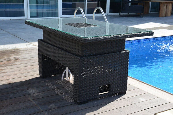 OUTFLEXX Dining Tisch, Grau, Polyrattan, 140x80x53/69cm, Höhenverstellbar â Bild 7