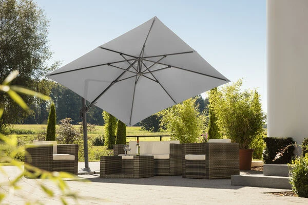 Schneider® SCHNEIDER Rhodos Twist Ampelschirm, Silbergrau, Quadratisch, 300 X 300 Cm – Bild 2