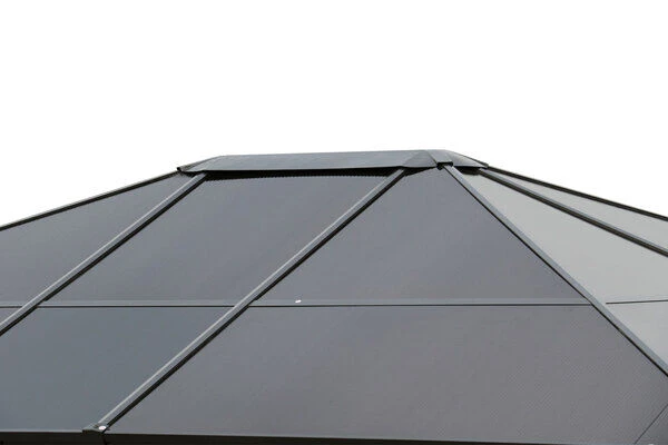 OUTFLEXX Profi Hardtop Pavillon, Grau, Aluminium, 3 X 3,6m Mit Seitenteilen Und Insektennetz – Bild 8