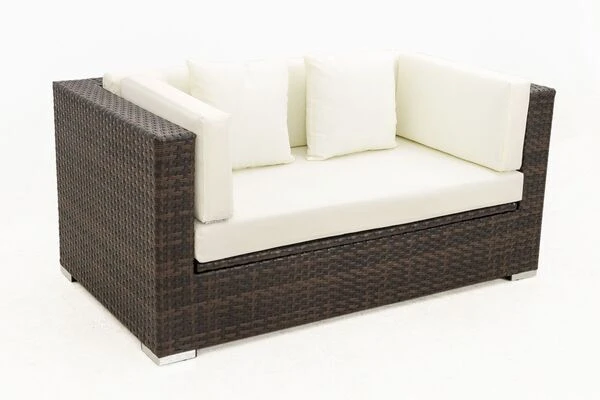 OUTFLEXX 2-Sitzer Sofa, Braun Marmoriert, Polyrattan, 152 X 85 X 70 Cm, Wasserfeste Kissenbox â Bild 8