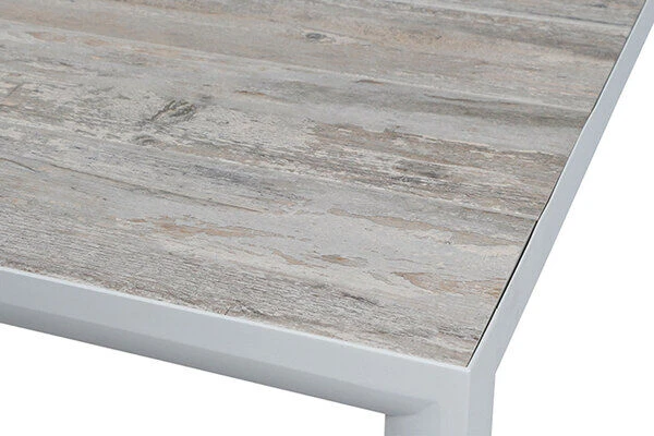 SIENA GARDEN Silva Diningtisch, Weiß/washed Grey, Alu/Keramik, 220x100cm – Bild 8