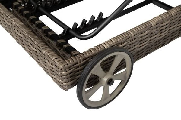 OUTFLEXX Rollliege, Grau, Polyrattan, 200x70x27,5cm, Rückenlehne 5-fach Verstellbar – Bild 8