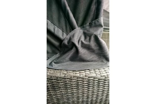 OUTFLEXX Houston Loungebett, Grau, Polyrattan, Doppel-halbrund, Viele Stellmöglichkeiten, Dach Klappbar – Bild 8