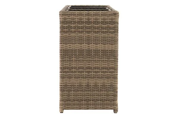 Ploß Rabida Pflanzgefäß, Champagner-meliert, Polyrattan, 113x40x70 Cm, Mit 3 Kunststoffeinsätzen – Bild 8