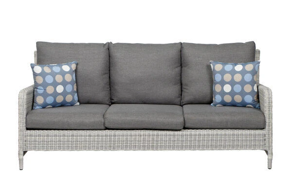 SIENA GARDEN Soria 3-Sitzer Loungesofa, Ice Grey, Alu / Gardino®-Geflecht, 203x87x88 Cm – Bild 8
