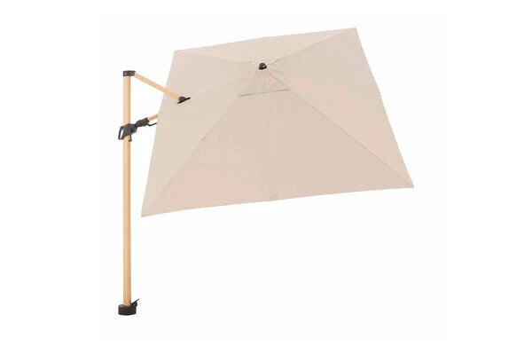 DOPPLER Alu Wood Pendelschirm, Natur, Alu/Polyester, 300x220 Cm, Mit Kurbel, Holzoptik â Bild 7