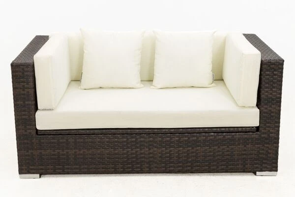 OUTFLEXX 2-Sitzer Sofa, Braun Marmoriert, Polyrattan, 152 X 85 X 70 Cm, Wasserfeste Kissenbox â Bild 9