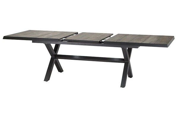 SIENA GARDEN Sincro Ausziehtisch, Anthrazit/natur-grau, Alu/Keramik, 205/265x103 Cm – Bild 12